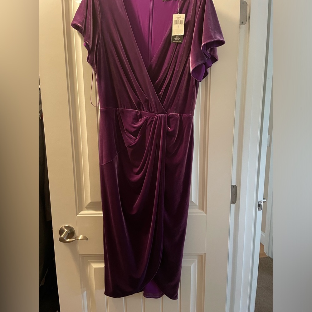 NWT Ralph Lauren purple velour dress, size 10